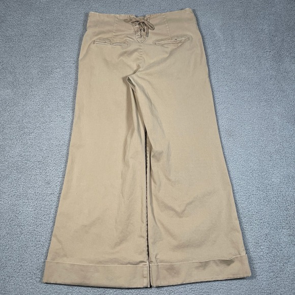 Cartonnier Continuum Wide Leg Pants Womens Size 10 Brown Neutral Lace Up Anthro - Picture 3 of 9